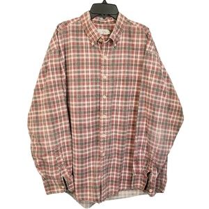 J CREW Plaid Shirt Red Gray Button Down Skate XL